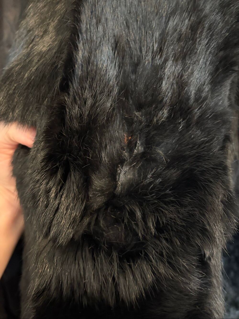 Vintage Genuine Rabbit Fur Coat Black Oversized Fits Like A Women’s XL 2X - Picture 13 of 16